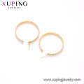 E-587 xuping moda Rhinestone 24K color oro diseño simple Pendientes de aro de mujer